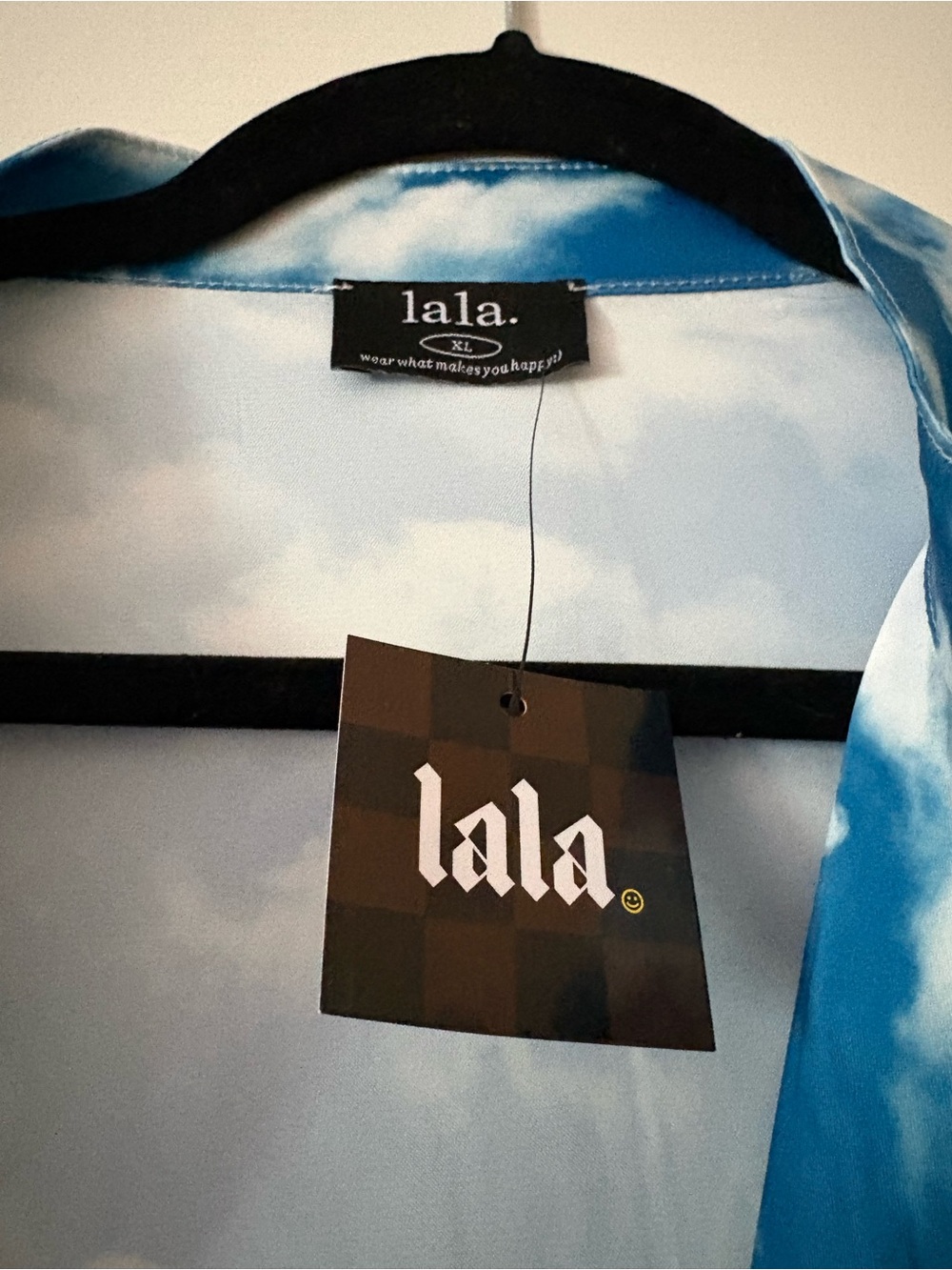 Dressed in LALA Blue & White Cloud Print Oversized Top and Pants Set - Picture 3 of 3